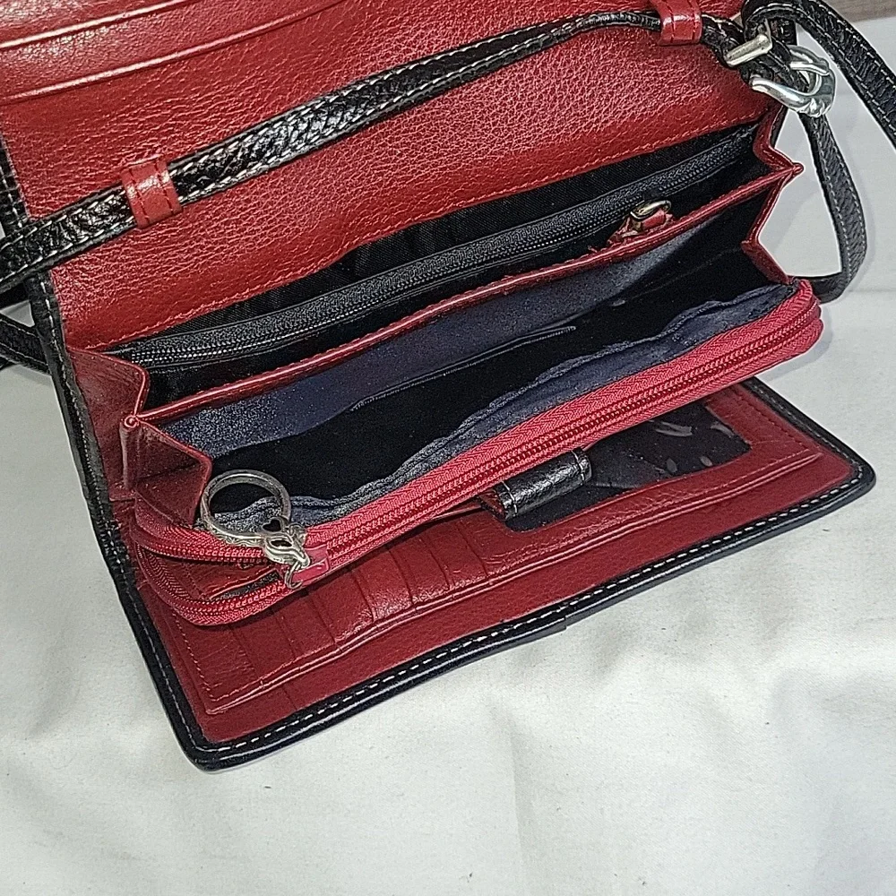 Brighton Black Leather Crossbody Bag